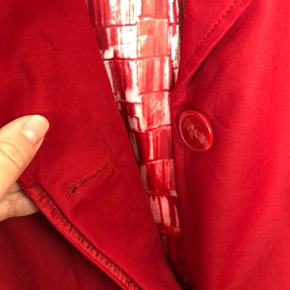 🖤SOLD🖤 Kenneth Cole Women's Red Knee-Length Trench Coat - Picture 4 of 9